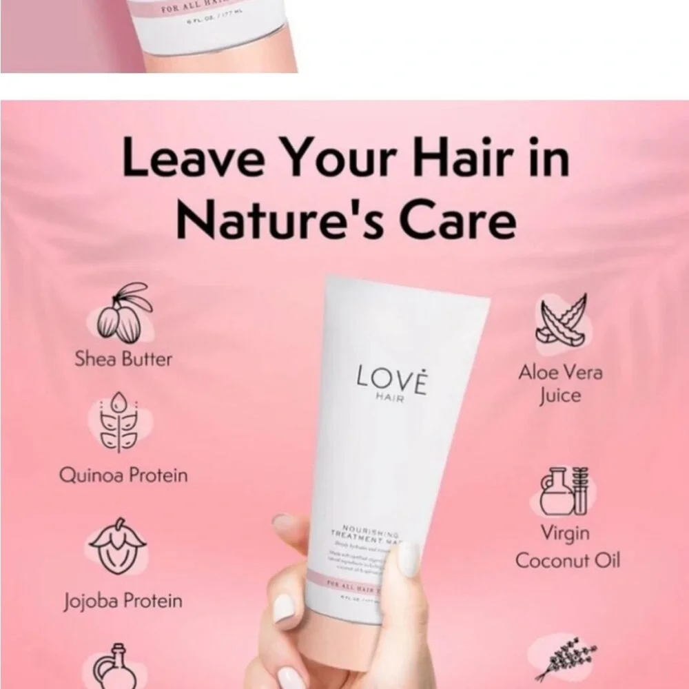 LOVE HAIR Nourishing Organic Treatment Mask 100%‎ Natural Ingredients NEW in BOX